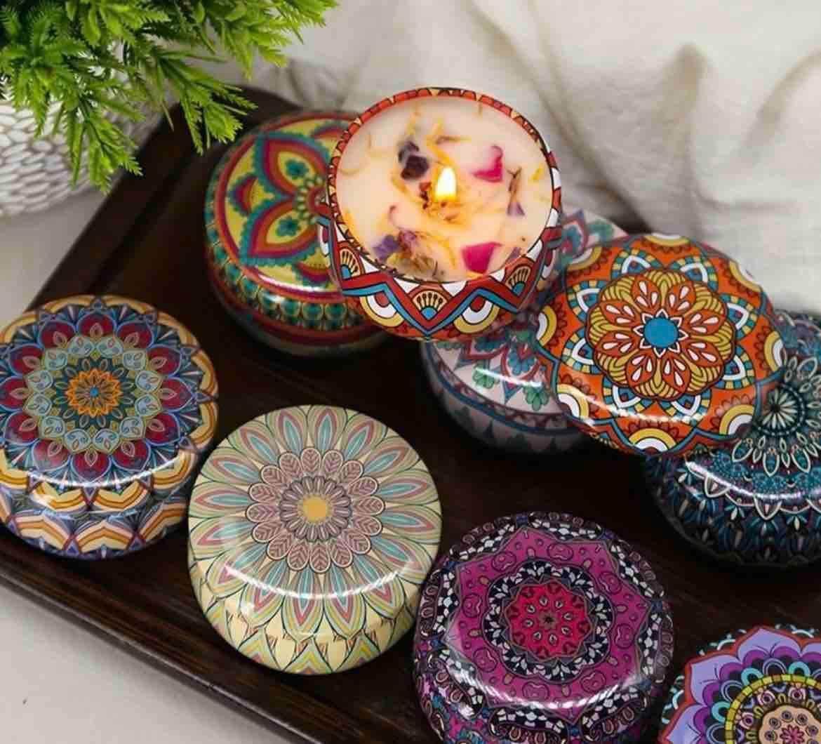 Scented Tin Candle (Pack of 1) (Multicolor)