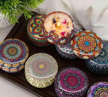 Scented Tin Candle (Pack of 1) (Multicolor)